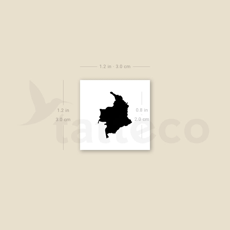 Tatuaje temporal pequeño del mapa de Colombia (juego de 3)