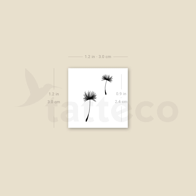 Dandelion Seed Couple Temporary Tattoo - Set of 3