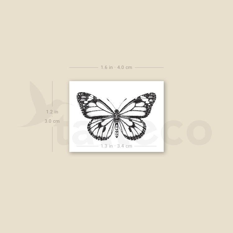 Monarch Butterfly Temporary Tattoo - Set of 3