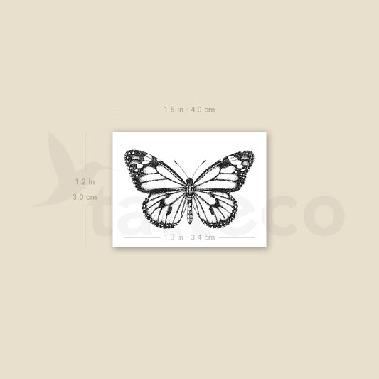 Monarch Butterfly Temporary Tattoo - Set of 3