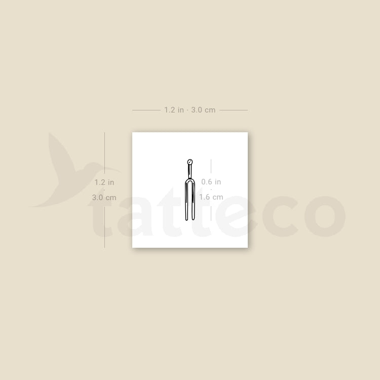 Tuning Fork Temporary Tattoo - Set of 3
