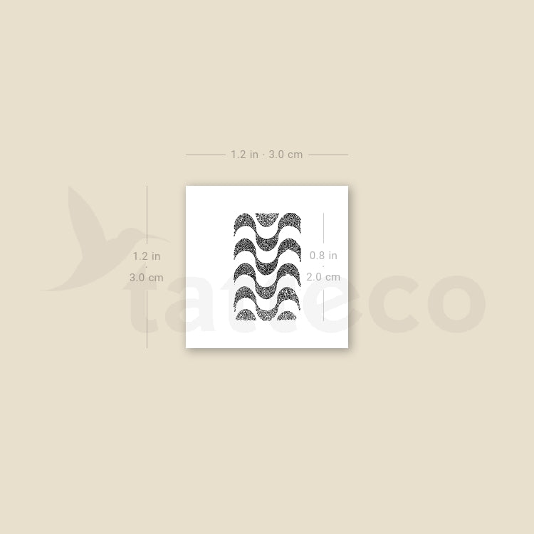 Tiny Ipanema Beach Pattern Temporary Tattoo - Set of 3