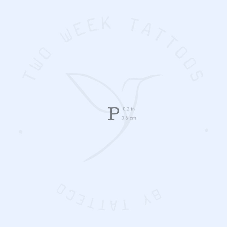 P Typewriter Uppercase Semi-Permanent Tattoo - Set of 2