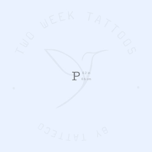 P Typewriter Uppercase Semi-Permanent Tattoo - Set of 2