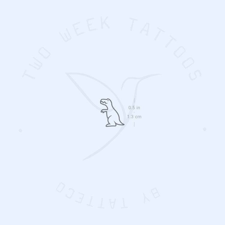 Tatuaje semipermanente pequeño de T-Rex - Juego de 2