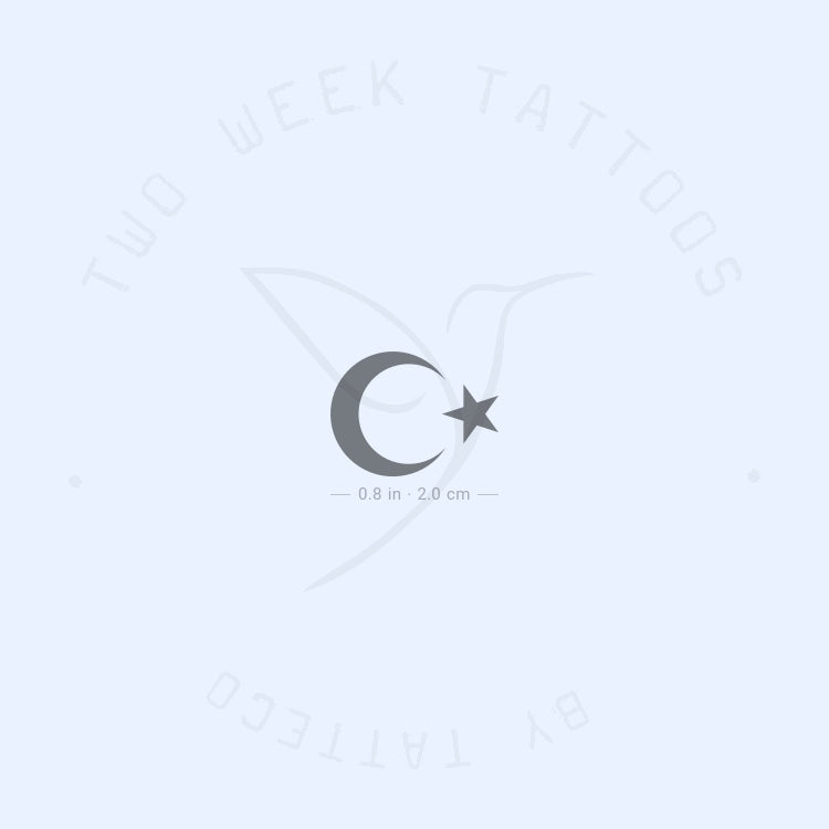 Star And Crescent Semi-Permanent Tattoo - Set of 2