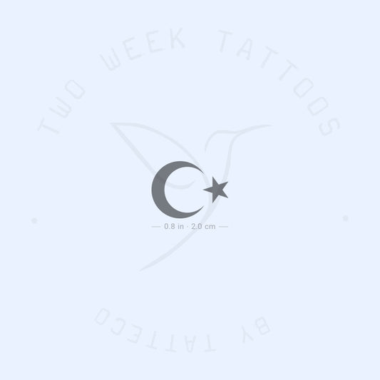 Tatuaje semipermanente de estrella y media luna (juego de 2)