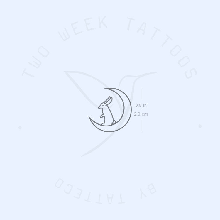 Moon And Rabbit Semi-Permanent Tattoo - Set of 2