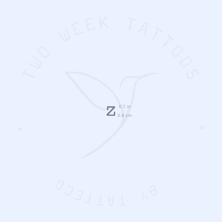 Z Typewriter Lowercase Semi-Permanent Tattoo - Set of 2