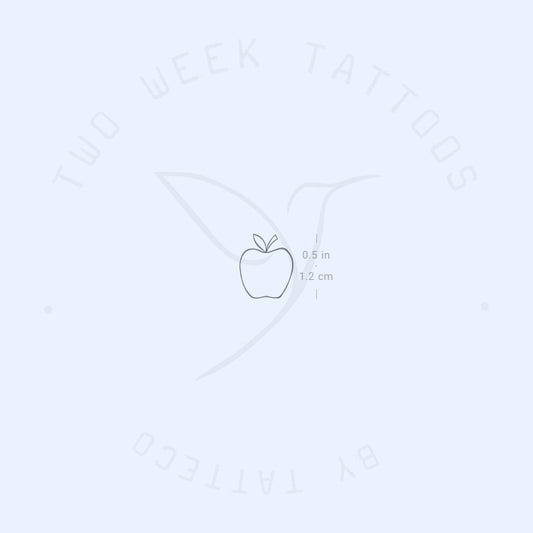 Tatuaje semipermanente minimalista de manzana (juego de 2)