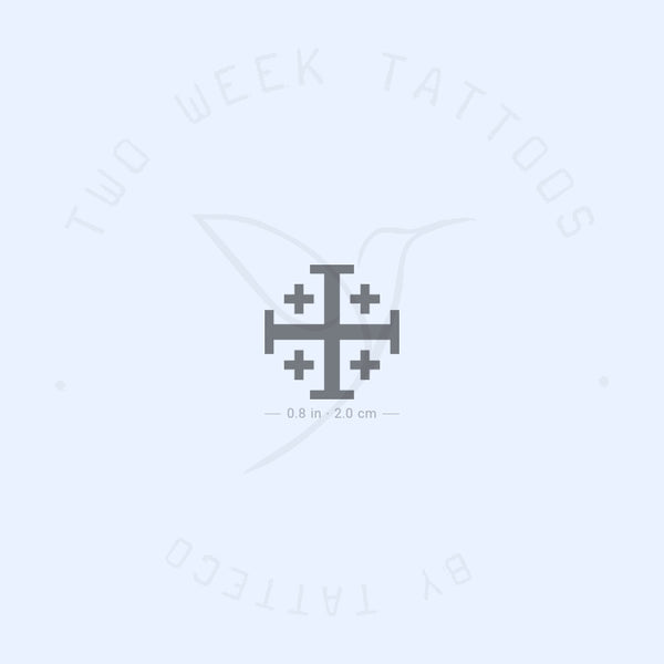 Jerusalem Cross Semi-Permanent Tattoo - Set of 2