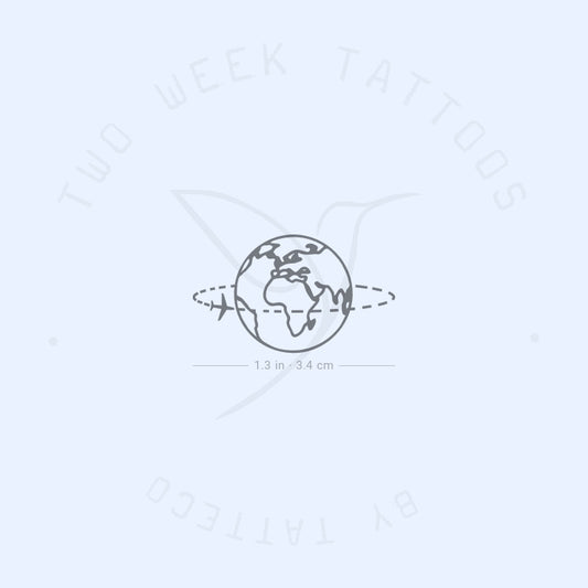 Flying Around The World Semi-Permanent Tattoo - Set of 2