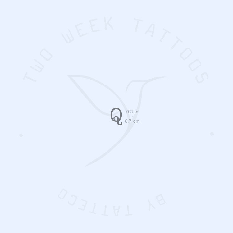Q Typewriter Uppercase Semi-Permanent Tattoo - Set of 2