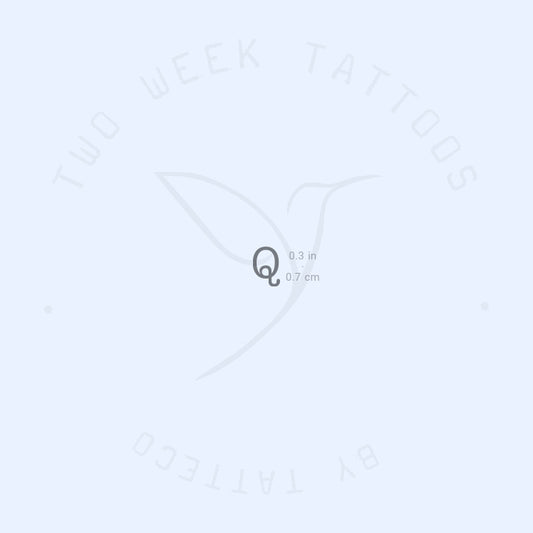 Q Typewriter Uppercase Semi-Permanent Tattoo - Set of 2