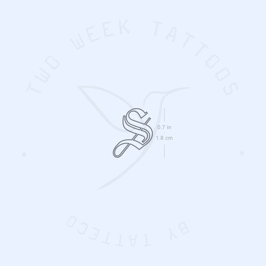 Tatuaje semipermanente de contorno gótico S - Juego de 2