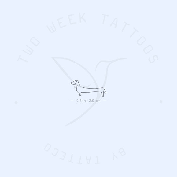Single Line Dachshund Semi-Permanent Tattoo - Set of 2