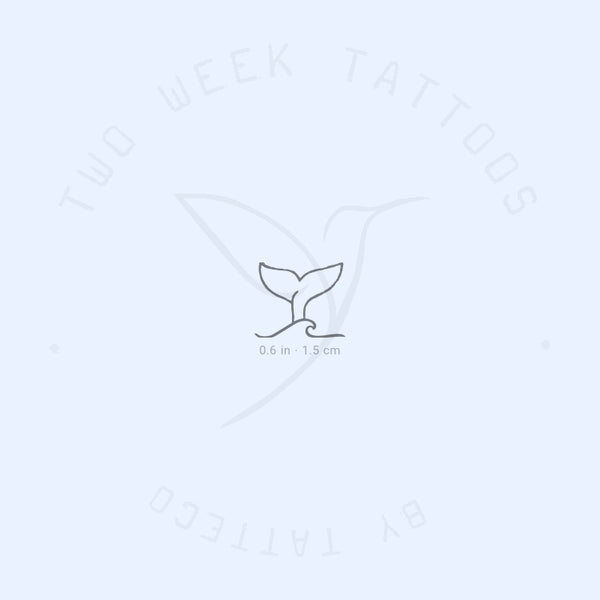 Wave And Whale Tail Semi-Permanent Tattoo - Set of 2