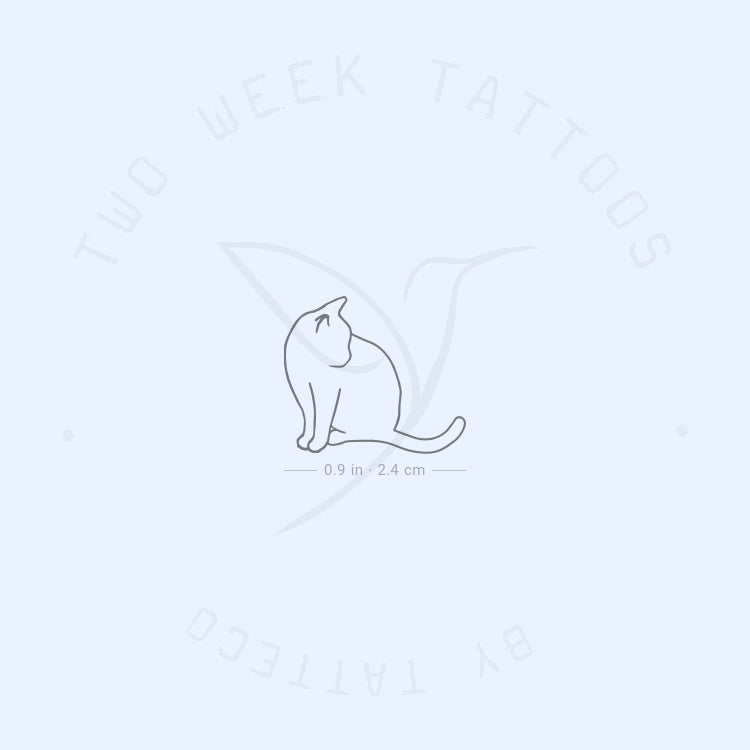 Sitting Cat Semi-Permanent Tattoo - Set of 2