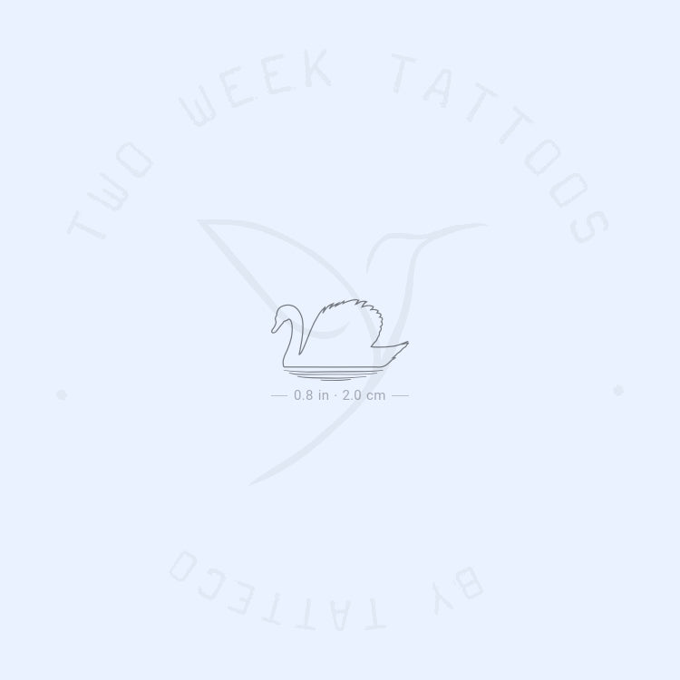 Swan Outline Semi-Permanent Tattoo - Set of 2