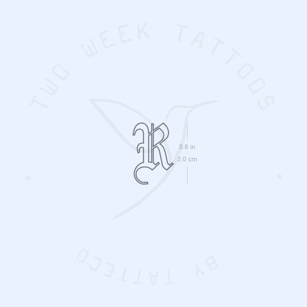 R Gothic Outline Semi-Permanent Tattoo - Set of 2