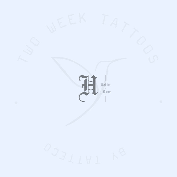 Gothic H Semi-Permanent Tattoo - Set of 2