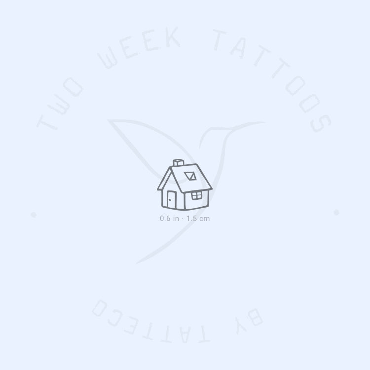 Tiny House Semi-Permanent Tattoo - Set of 2