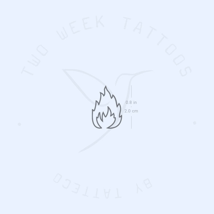 Fire Flame Outline Semi-Permanent Tattoo - Set of 2