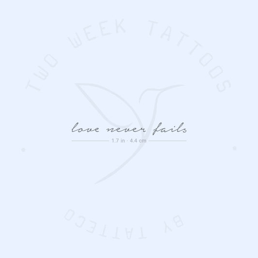Love Never Fails Semi-Permanent Tattoo - Set of 2
