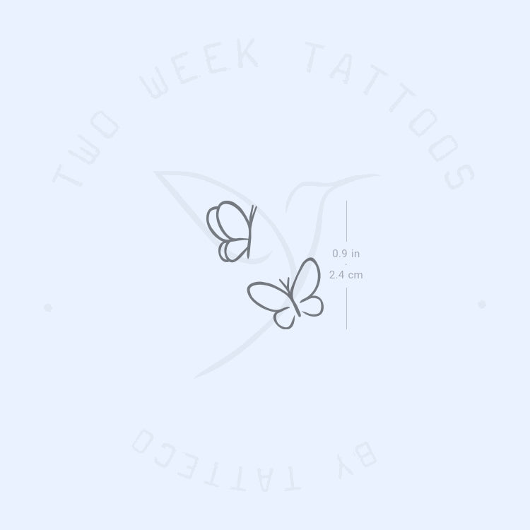 Tatuaje semipermanente minimalista de pareja de mariposas (juego de 2)