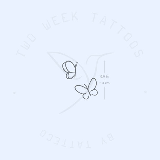 Tatuaje semipermanente minimalista de pareja de mariposas (juego de 2)