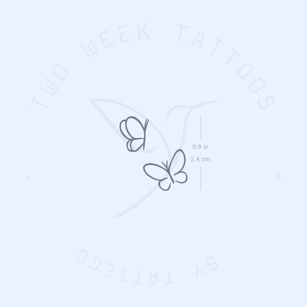 Minimalist Butterfly Couple Semi-Permanent Tattoo - Set of 2