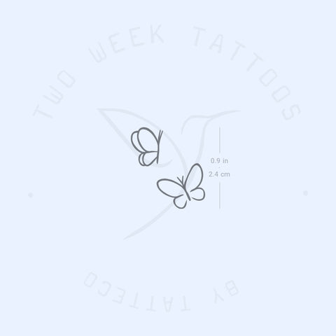 Minimalist Butterfly Couple Semi-Permanent Tattoo - Set of 2