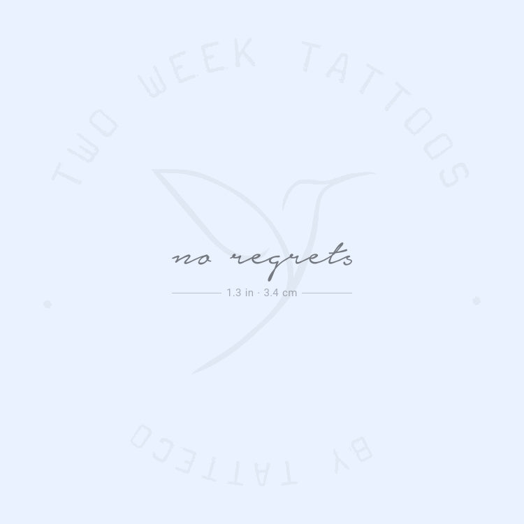 Tatuaje semipermanente No Regrets - Juego de 2