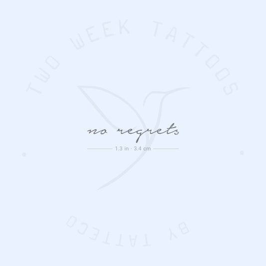 No Regrets Semi-Permanent Tattoo - Set of 2