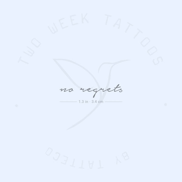 No Regrets Semi-Permanent Tattoo - Set of 2