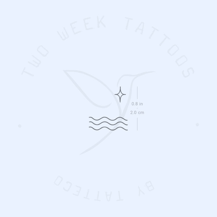 Tatuaje semipermanente de mar y estrella - Juego de 2