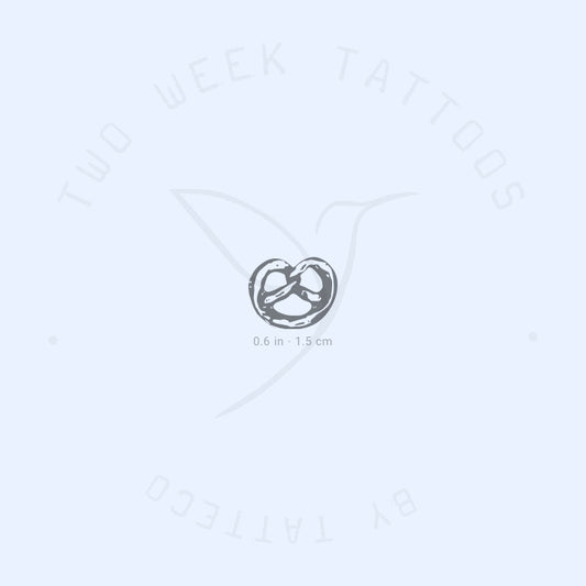 Tatuaje semipermanente de pequeño pretzel (juego de 2)