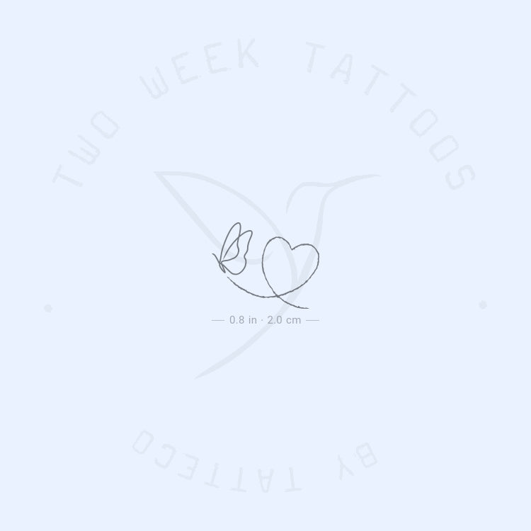 Butterfly And Heart Semi-Permanent Tattoo - Set of 2