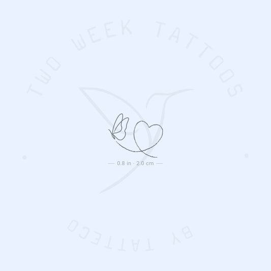 Butterfly And Heart Semi-Permanent Tattoo - Set of 2