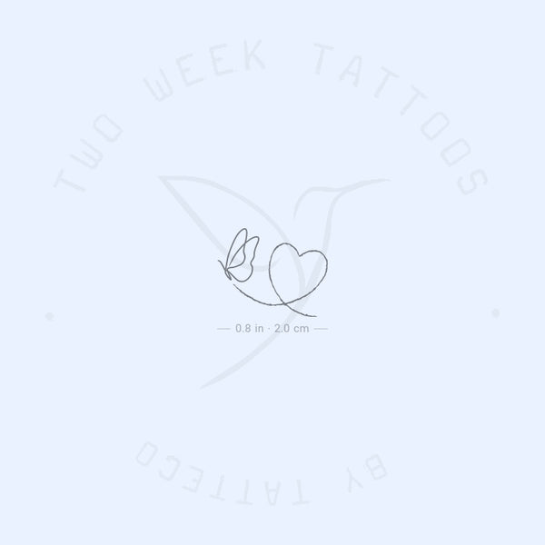 Butterfly And Heart Semi-Permanent Tattoo - Set of 2