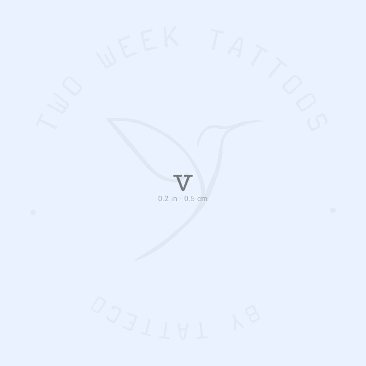 V Typewriter Lowercase Semi-Permanent Tattoo - Set of 2