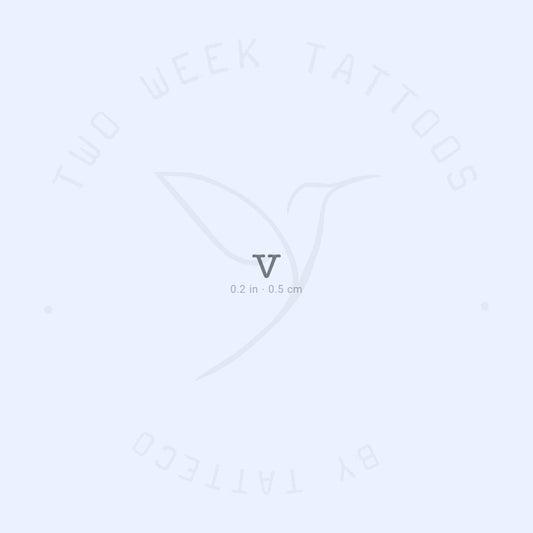 V Typewriter Lowercase Semi-Permanent Tattoo - Set of 2