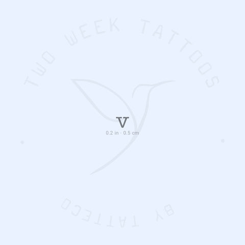 V Typewriter Lowercase Semi-Permanent Tattoo - Set of 2