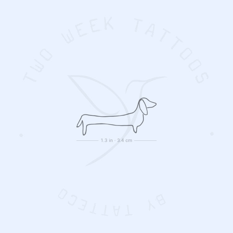 Dachshund Semi-Permanent Tattoo - Set of 2