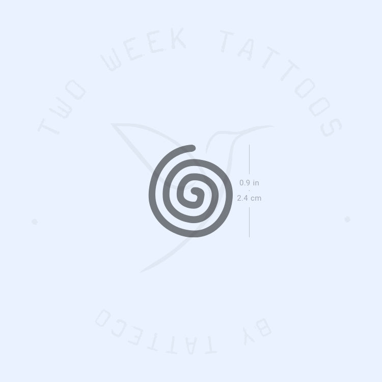 Tatuaje semipermanente pequeño de espiral simple (juego de 2)