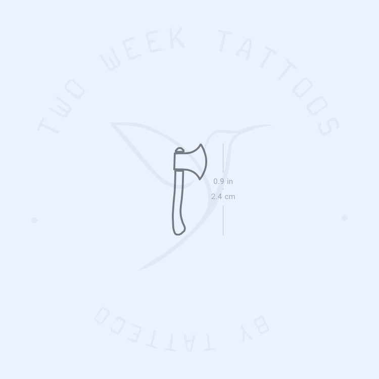 Tatuaje semipermanente minimalista de hacha (juego de 2)