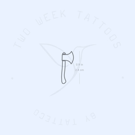 Tatuaje semipermanente minimalista de hacha (juego de 2)