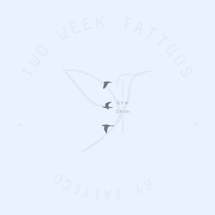 Tiny Flying Birds Semi-Permanent Tattoo - Set of 2