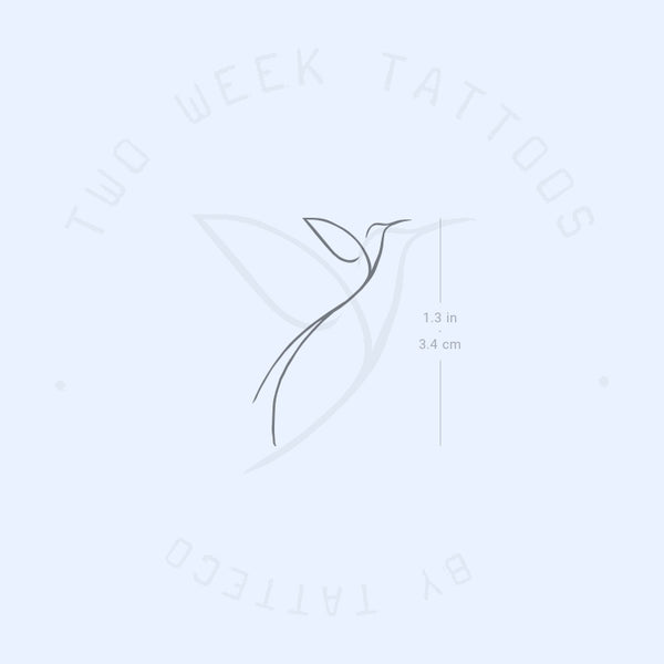 Minimalist Long Tailed Hummingbird Semi-Permanent Tattoo - Set of 2