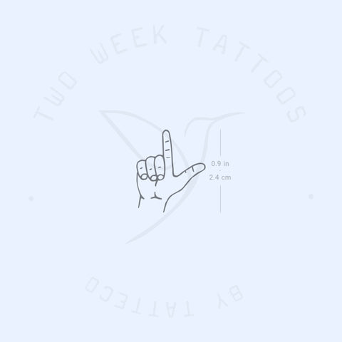 Loser Hand Sign Semi-Permanent Tattoo - Set of 2